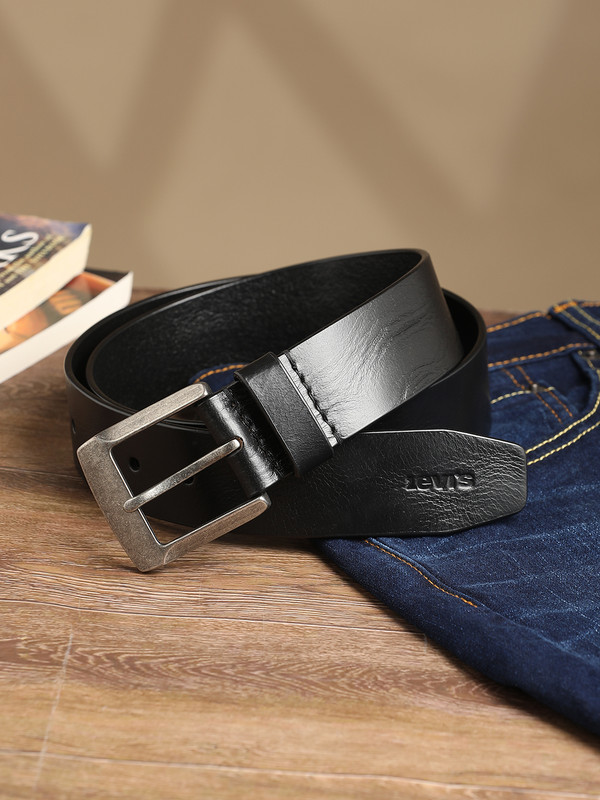 LEVI’S Men Casual Black Genuine Leather Belt