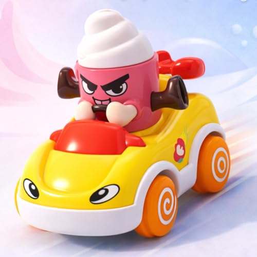 Storio Foodie Toy Car – Mr Icecream | Friction Powered Vehicle for 1–3 Year Old Boys & Girls | Push & Go Baby Car Toy | Cartoon Car for Toddlers 12–18 Months | Safe Durable Educational Toy for Kids