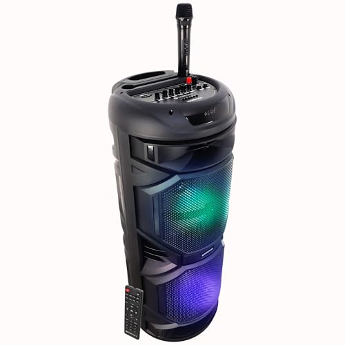 ZEBRONICS SONO 100 Party Trolley DJ Speaker, 120W, Upto 7h Battery, Karaoke, BT v5.0 | TWS | USB | mSD | Mic & GT Input | Aux | FM, Multicolor LED, 2X 12 Full Range Drivers, Included Wireless Mic