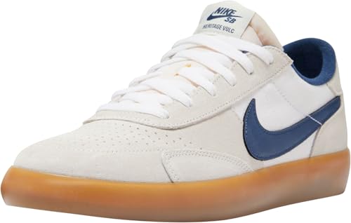 Nike Men Sb Heritage Vulc Summit White/Navy-White-Gum Light Brown Skateboarding 10 UK