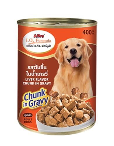 Apro I.Q. Adult Wet Dog Food Can Liver Chunk in Gravy Flavor 400g