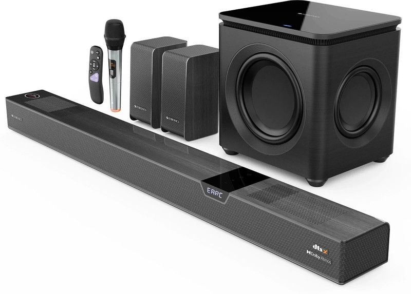 ZEBRONICS Juke Bar 10000 (SBSPK C16) Dolby Atmos, DTS X, Wireless Subwoofer & Satellite 1100 W Bluetooth Soundbar(Black, 7.2.4 Channel)