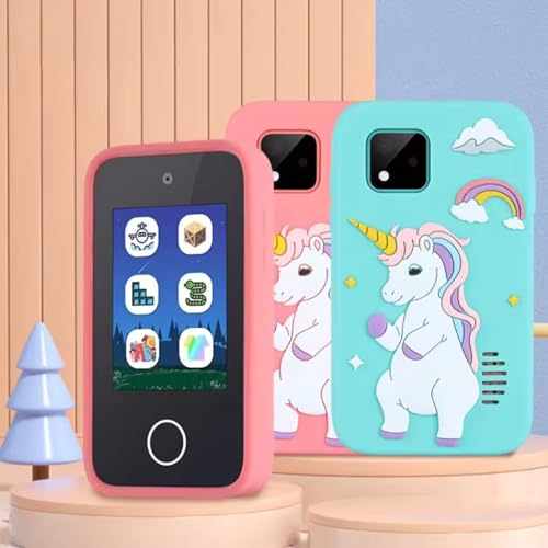 Toyfinity Mini Kids Small Smartphone Toy with Games : Dual Cameram Kids, Touch Screen, Multiple Games Mode, Small Smart Phone for Fun and Learning Blue
