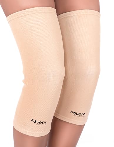 FOVERA Knee Cap for Men & Women, Knee Compression Sleeve for Pain Relief | Support and Pain Relief During Sports, Gym, Running (Size – XXL, 1 Pair)