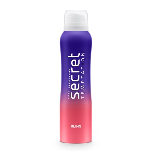 Secret Temptation Bling Deodorant for Women 150ml | Spicy-Sweet Gourmand Fragrance | Black Currant & Vanilla | Long-Lasting Freshness | Ideal Women’s Party Deo