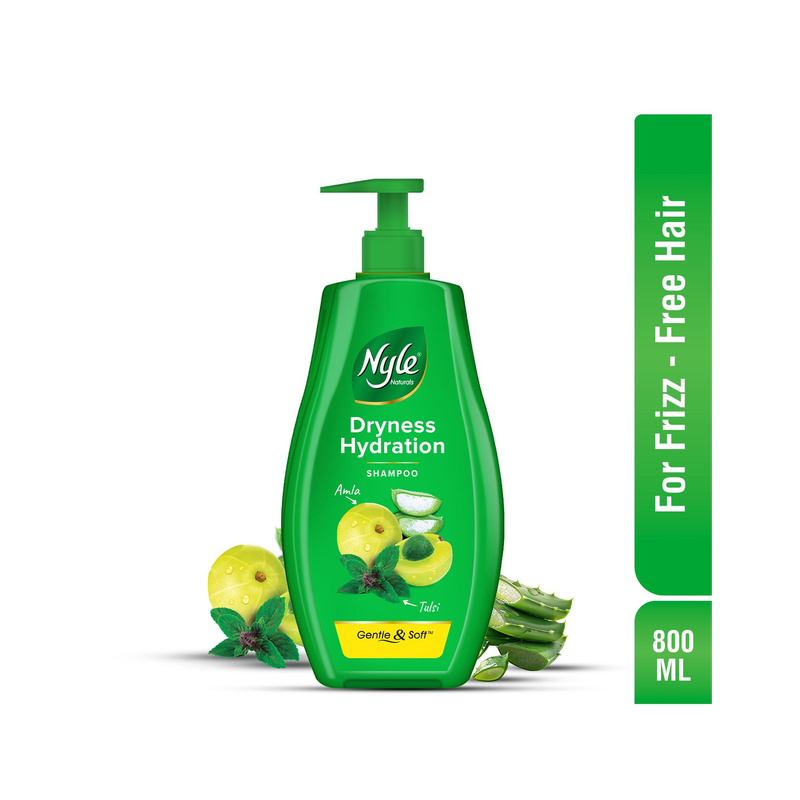 Nyle Natural Hydration Shampoo-For Dry & Frizz Free Hair |With Tulsi & Amla(800 ml)