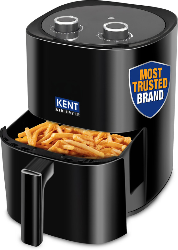 KENT Ultra Air Fryer 4L 1300W | Fry, Bake, Grill & Roast | Up to 80% Less Oil Usage | Rapid Heat Circulation | Adjustable Temperature Control Knob 80 to 200 | Auto Cut-Off Air Fryer(4 L)