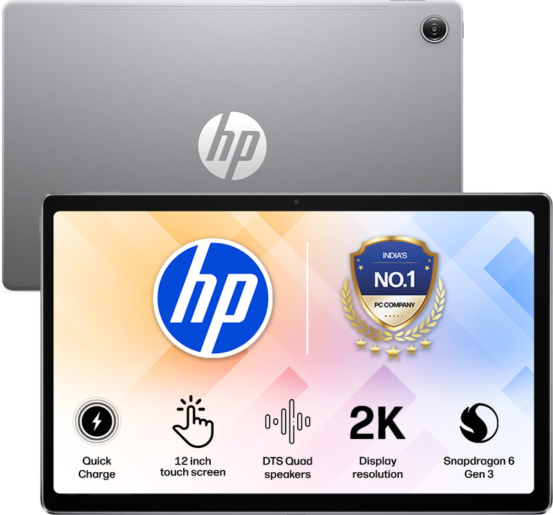 HP Omnipad 12 8 GB RAM 128 GB ROM 12 inch with Wi-Fi Only Qualcomm Snapdragon SM6475Q Hexa Core Tablet (Meteor Silver)