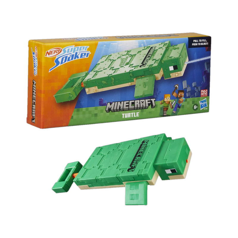 Nerf SuperSoaker Minecraft Turtle Water Blaster, Pull Back, Branded Holi Pichkari Water Gun(Multicolor)