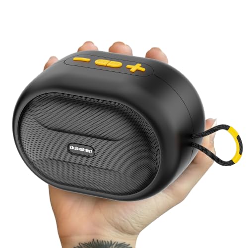 Dubstep Pop 1210 Portable Bluetooth Speaker | 12W Loud Sound, Deep Bass with XBASS, 16 Hrs Playtime, TWS Stereo Pairing, 52mm Driver, Splash-Resistant, Carry Strap (Black)