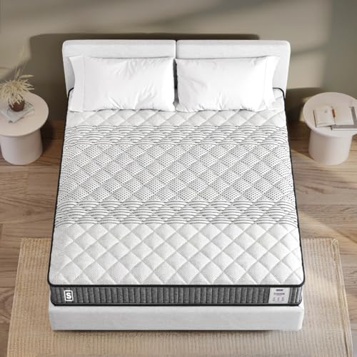 Springwel Essential Reversible 4 Inch Mattress | 15 Yrs Warranty | HR Foam | Medium Firm Quilted Mattress with Breathable & Anti Microbial Bamboo Charcoal Fabric Cover | King Size (72X72X4) Inches