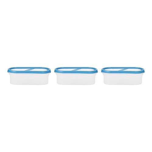 SimpArte 360° AirTight Kitchen Storage Container Set for Rice|Dal|Atta|Flour|Cereals|Pulses|Snacks, Stackable|BPA Free|Modular Design|Set of 3 (525 ml), Sky Blue