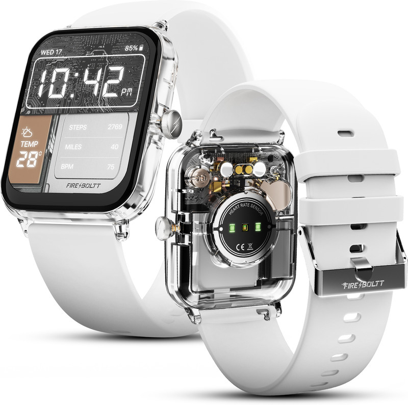 Fire-Boltt Ninja Phantom Smartwatch(Frost White Strap, Free Size)