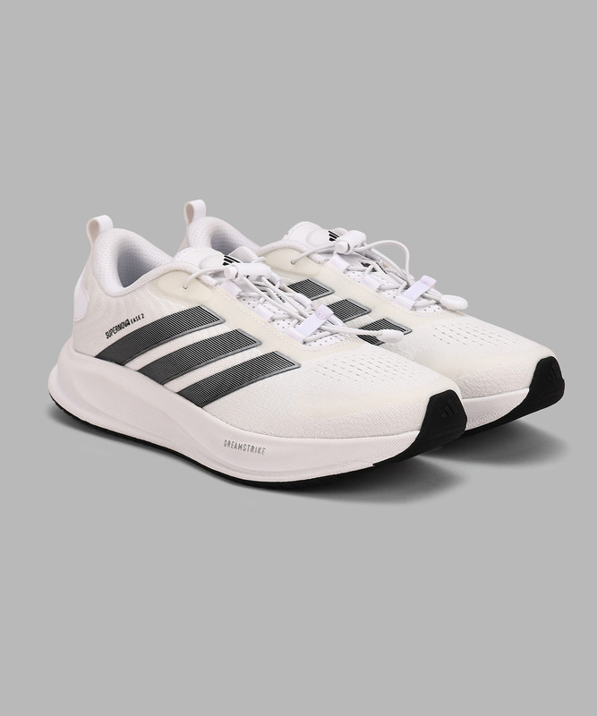 ADIDAS Boys Lace Running Shoes(White, 8-9 Years)