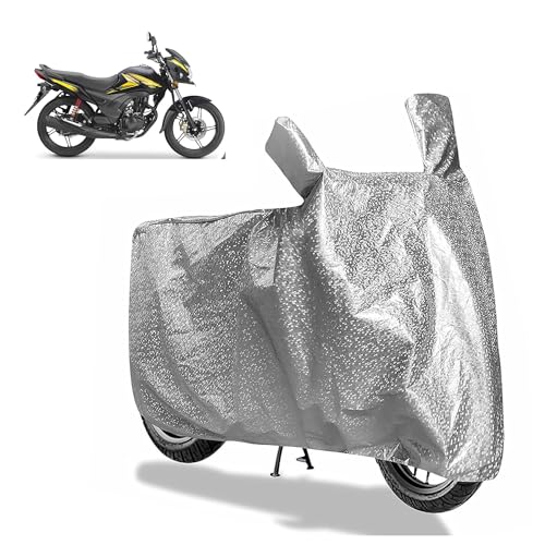 Sulfar Bike Cover for Honda Shine 125 (Standard) | Waterproof, Dustproof & UV Protected | All Weather Two Wheeler Cover (Silver) New 2026 Variants