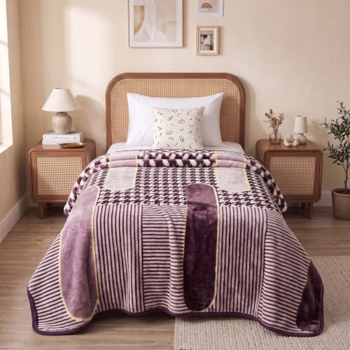 BSB HOME Single Bed Mink Blanket, Velvet Like Soft Plush Fleece Blanket,Warm Lightweight AC Blanket for Winter,Ultra Soft Cozy Bed Blanket for Home & Travel,56 x 80 Inches(142 x 203 cm) – Dusty Mauve