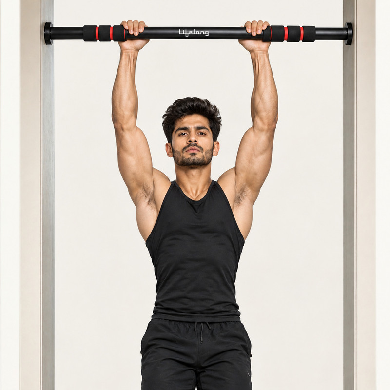 Lifelong Adjustable Pull-Up Bar For Home Gym | Best For Kids, Men & Women | Non-Slip Pull-up Bar(Multicolor)