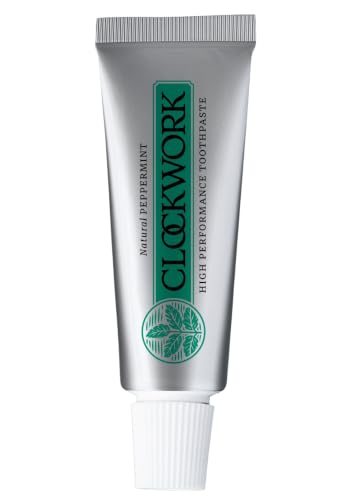 Clockwork Natural Peppermint Toothpaste, Travel Size 8g | Nano Hydroxyapatite (nHAp) | Fluoride Free, SLS Free, Vegan