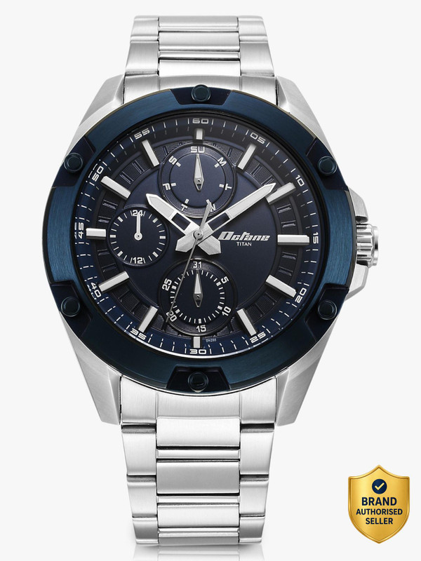 Titan Titan Octane Multifunction Blue Dial Silver Stainless Steel Strap Analog Watch  – For Men