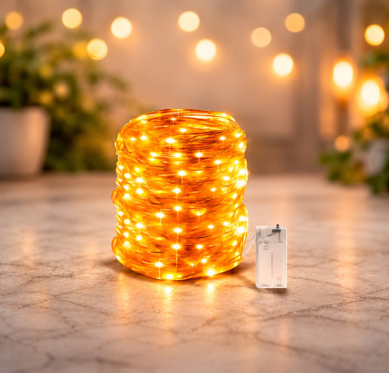 One94Store 30 LEDs 3 m Yellow Flickering Bulb Rice Lights(Pack of 1)
