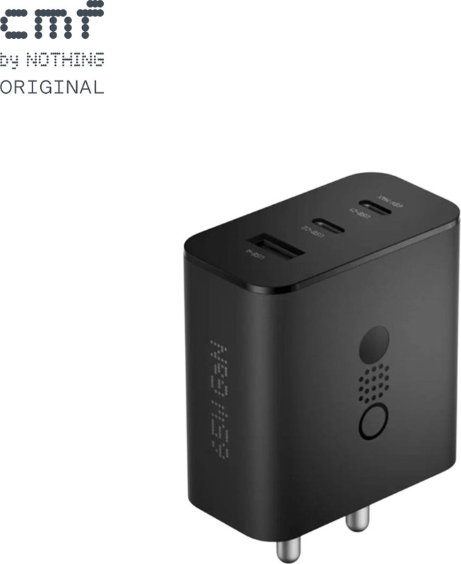 CMF by Nothing 65 W GaN 3 A Multi-pin Wall Charger for Mobile(Dark Grey)