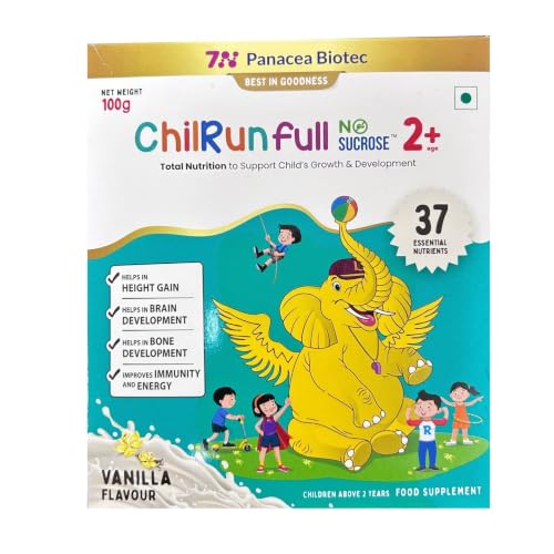 ChilRun full Total Nutrition for Children (No Sucrose 100-grams Carton) | Immunity & Energy Booster | Carton Super Saver Pack | Vanilla | Gluten-Free | No Artificial Colours and Preservatives