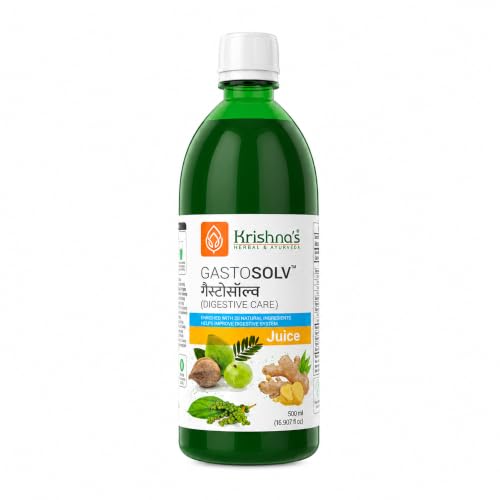 Krishna’s Gastosolv Juice With Harad, Baheda, Amla, Ajwain & Traditional Herbs For Acidity Relieve, Stomach Heaviness, Gas & Bloating – 500 ml